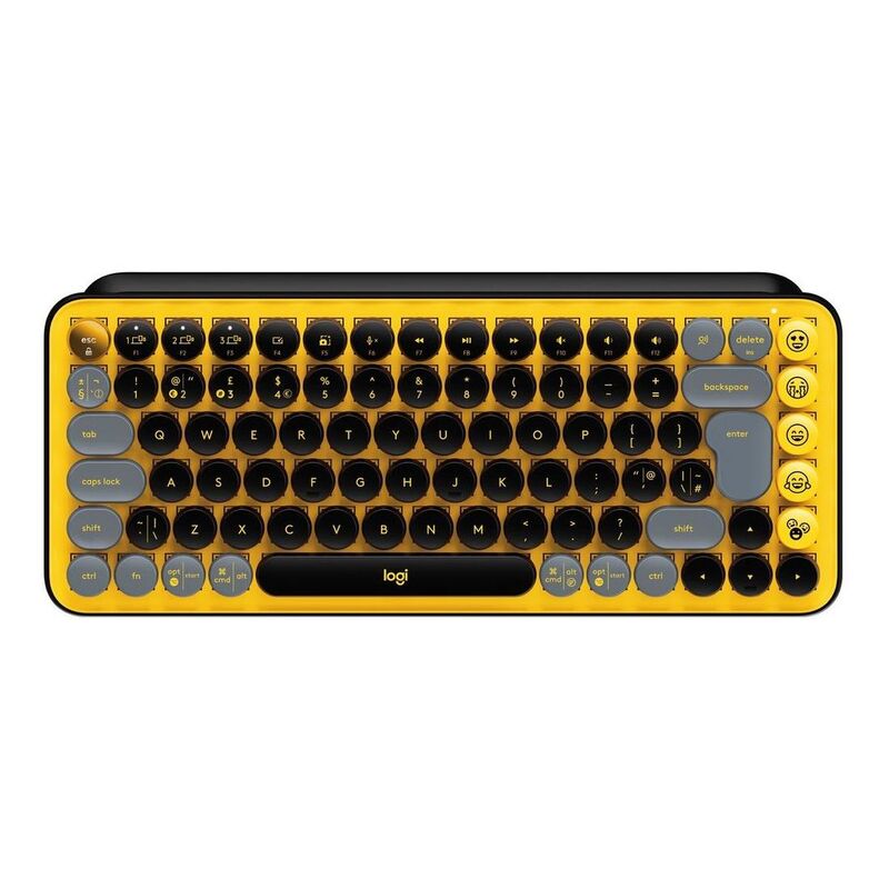 Logitech Pop Keys Wireless Mechanical Keyboard with Customizable Emoji Keys Blast Yellow - (US International)