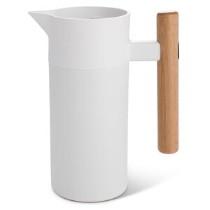 Hastings Mysa Stainless Steel Double-Wall Thermal Carafe 1.2L - White with With German Beechwood Handle
