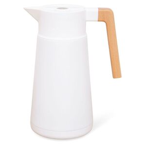 Hastings Venera Stainless Steel Double-Wall Thermal Carafe 2L - White with German Beechwood Handle