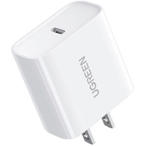 UGreen 20W PD USB-C Fast Charger UK with USB-C to Lightning MFI Cable 1M - Whte