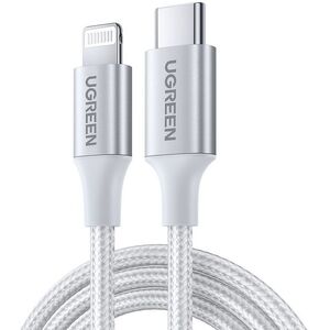 UGreen USB-C to Lightning MFI Cable Nylon Braided 3A PD Fast Charging 1M - Silver