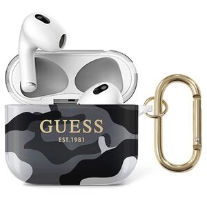 Guess TPU Shiny Camouflage Case for AirPods 3 - Black
