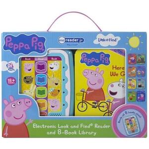 Peppa Pig Electronic Me Reader Jr and 8 Look and Find Sound Book Library | PI Kids