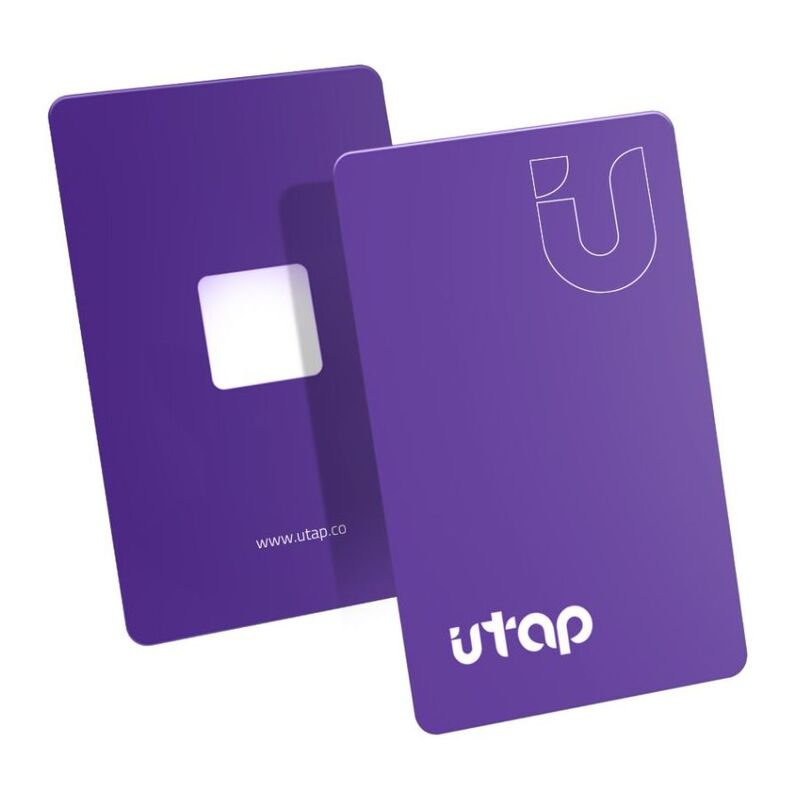 uTap Digital Business Card Purple with Built-In NFC Chip and QR Code