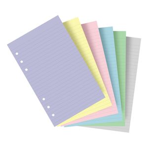 Filofax Ruled Notepaper Personal Refill Pastel
