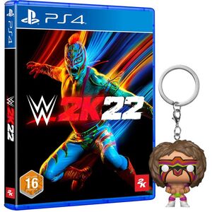 WWE 2K22 - PS4 (NMC) + Funko Pop! WWE Ultimate Warrior Keychain
