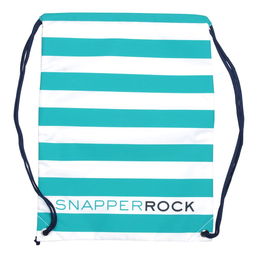 Snapperrock Kids Swim Bag Aqua/White Stripe OS