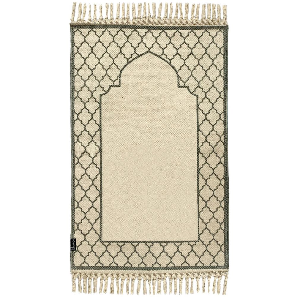Khamsa Max Plus Oranic Cotton Prayer Mat with Foam Insert for Adults (65 x 110 cm) - Grey