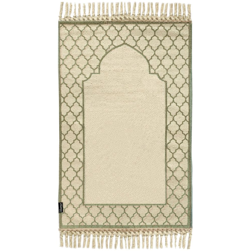 Khamsa Max Plus Oranic Cotton Prayer Mat with Foam Insert for Adults (65 x 110 cm) - Green