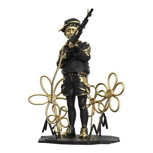 Mighty Jaxx Crayon Shooter Black & Gold By Brandalised Collectible 10-Inch Statue