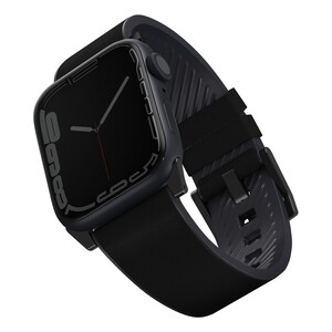 UNIQ Straden Waterproof Leather Hybrid Apple Watch Strap 45/44/42mm - Midnight Black