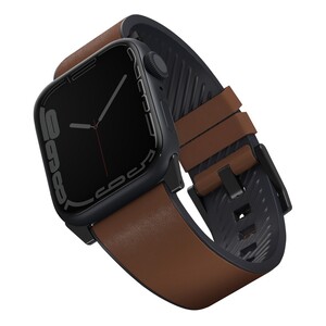 UNIQ Straden Waterproof Leather Hybrid Apple Watch Strap 45/44/42mm - Toffee Brown