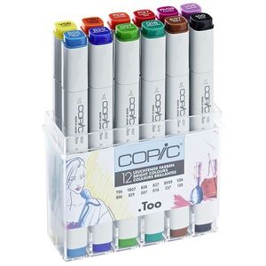Copic Classic Refillable Markers - Bright Colors (Set of 12)