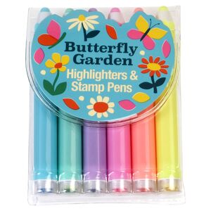 Rex London Butterfly Garden Highlighters & Stamp Pens (Set of 6)