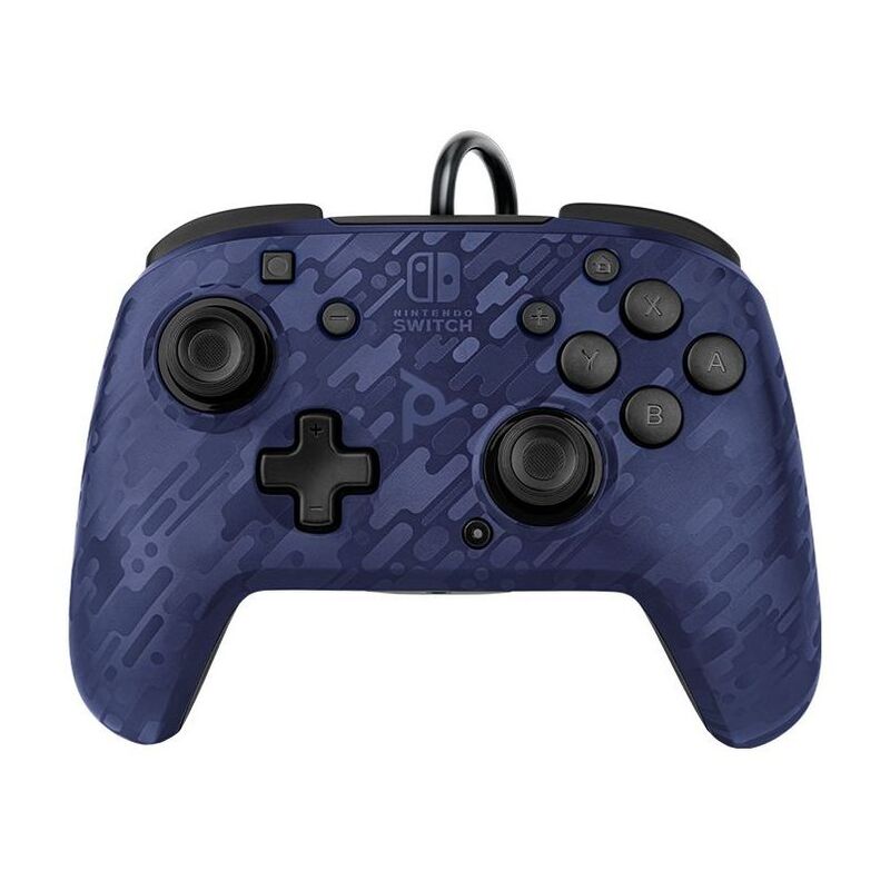 PDP Faceoff Deluxe+ Audio Wired Controller for Nintendo Switch - Blue Camo