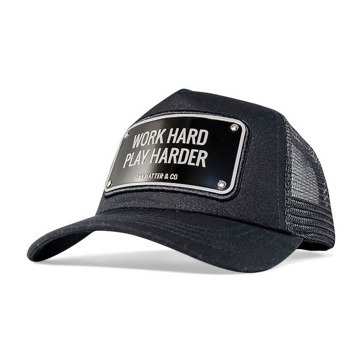 John Hatter & Co Work Hard Trucker Cap Black One Size