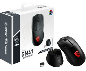 MSI Clutch GM41 Lightweight Wireless/Wire Dual Mode Gaming Mouse - Black