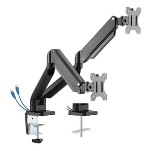 Twisted Minds Premium Dual Monitor Aluminum Gas Spring Pole Mounted Monitor Arm