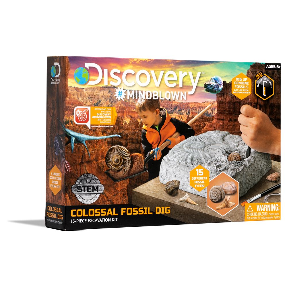 Discovery Mindblown Colossal Fossil Dig Excavation Kit (15 Pieces)