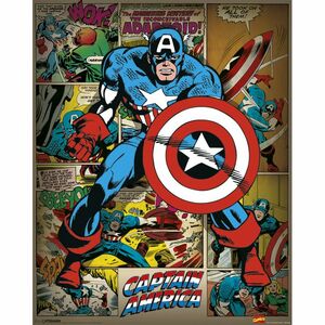 Pyramid Posters Marvel Captain America Retro Mini Poster (40 x 50 cm)