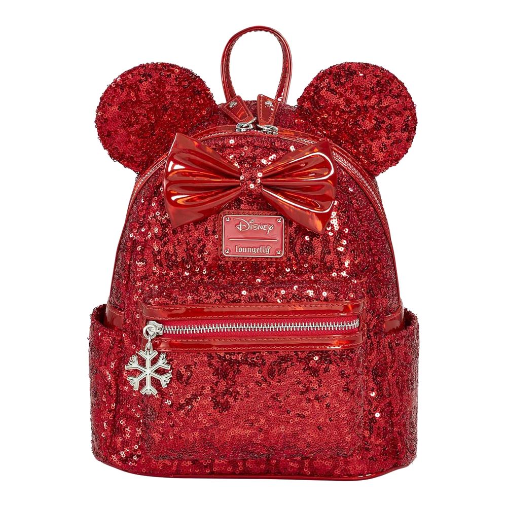 Loungefly Disney Minnie Red Sequin Mini Leather Backpack