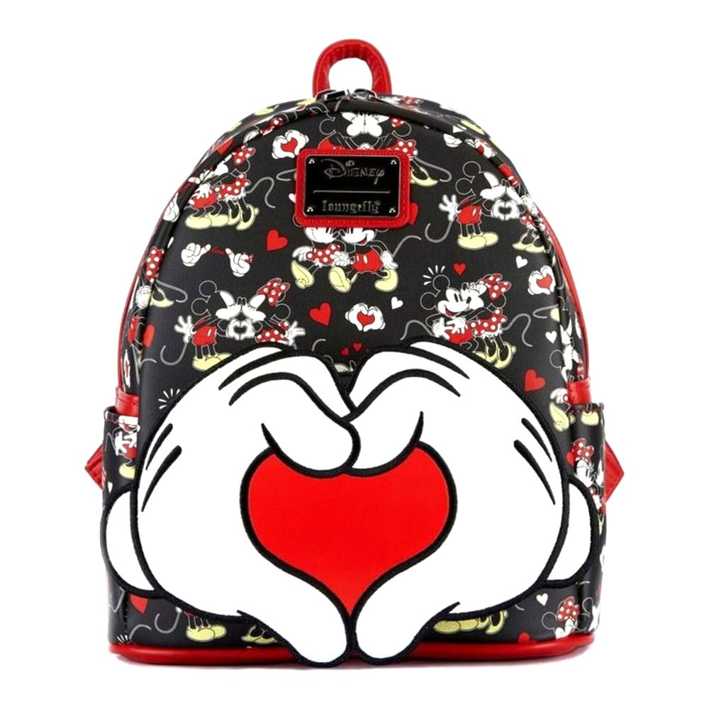 Loungefly Disney Mickey And Minnie Heart Hands Mini Leather Backpack