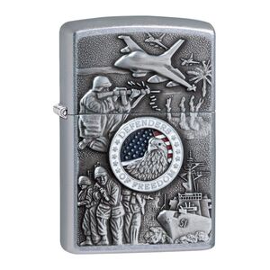 Zippo 24457 207 Joined Forces Military Emblem Chrome Windproof Lighter