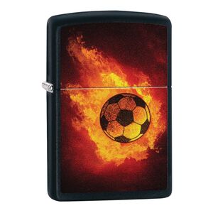 Zippo Ci412374 218 Soccer Ball On Fire Design Black Matte Windproof Lighter