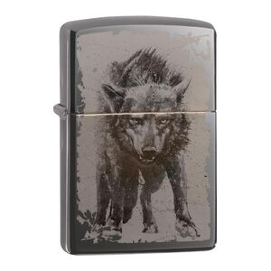 Zippo 49073 150 Wolf Design Black Ice Windproof Lighter