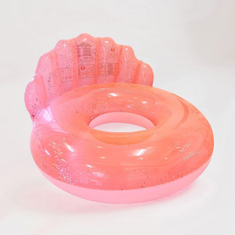 Sunny Life Luxe Pool Ring Shell Neon Coral