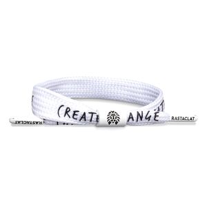 Rastaclat Create Positive Message Men's Single Lace Bracelet - White