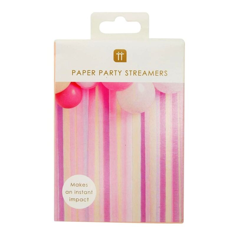 Talking Tables Rose Streamers Mixed Colours (Pack of 7)