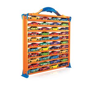 Intek Hot Wheels 3 In 1 Build-Store-Play Rack And Track Car Case For 44 Die-Cast Cars 1;64 Scale