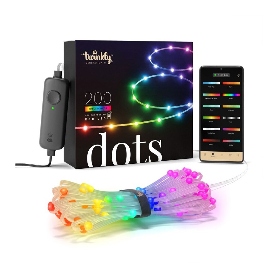 Twinkly Dots 200L Flexable LED String 10m - Transparent