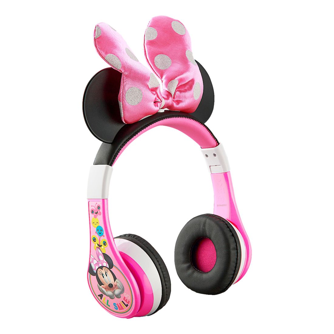 KidDesigns Minnie Mouse with Bow and Mini Ears Kids Headphones - Pink