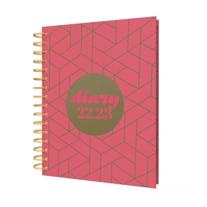 Collins Debden Scandi A5 Day To Page Mid Year Diary 22/23 - Geo Pink