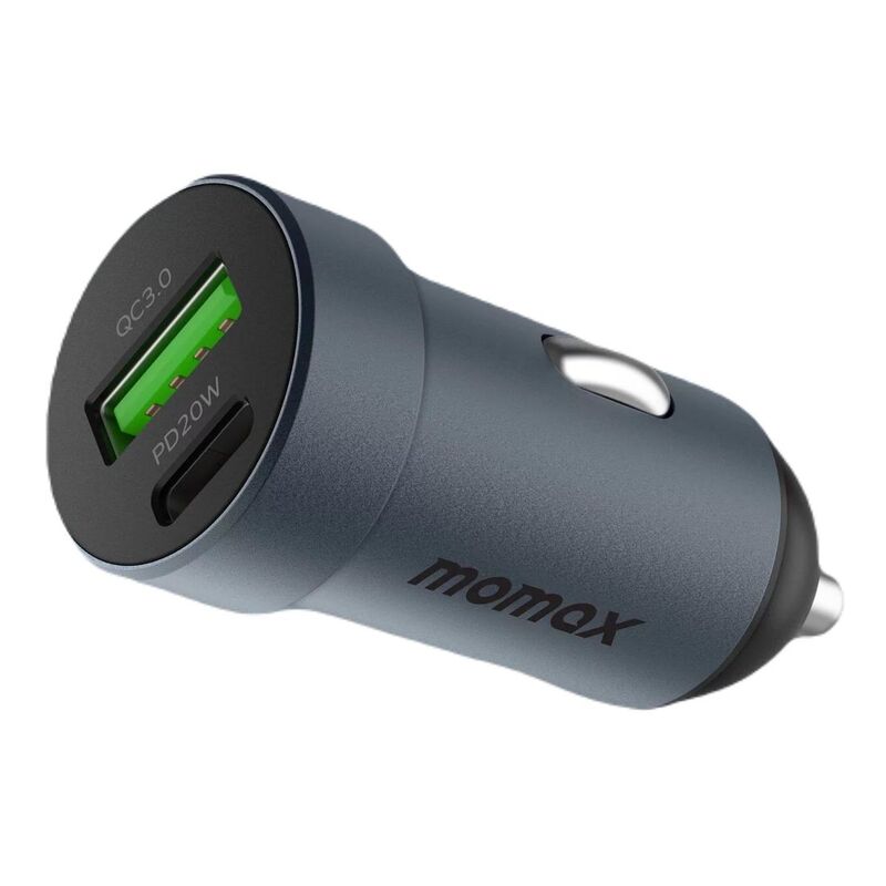 Momax UC12 20W Dual Port Car Charger - Space Grey