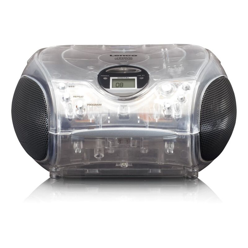 Lenco SCD-24 Portable Stereo FM Radio With CD Player Transparent