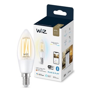 WiZ Filament Clear C35 E14 Smart Light Bulb - Tunable White (40W)
