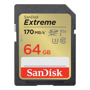 SanDisk Extreme SDXC UHS-I Class 10 Memory Card - 64GB