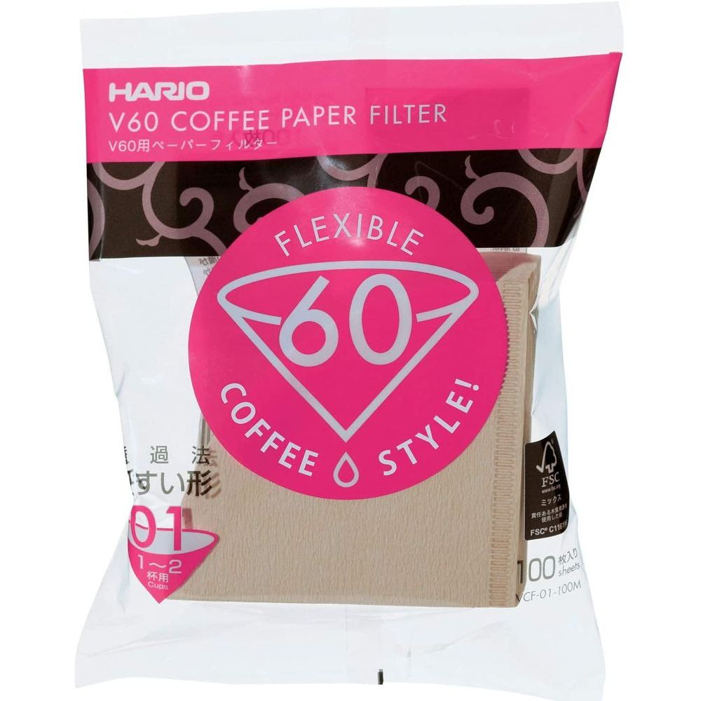 Hario V60 Brown Paper Filter 1-4 Cup 100 pieces