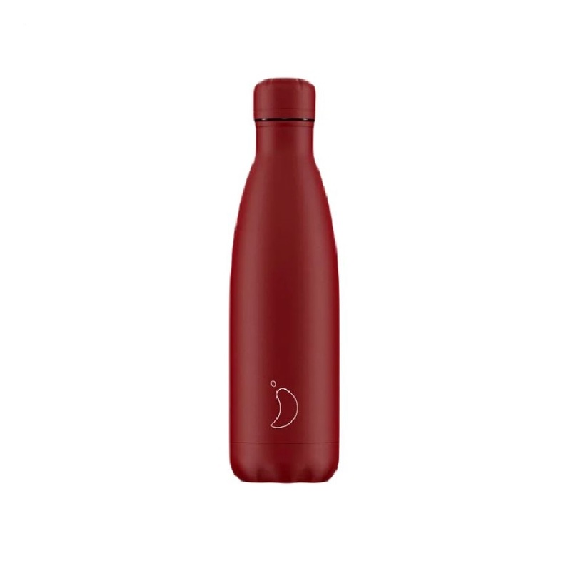Chilly's Matte Water Bottles 500ml All Red