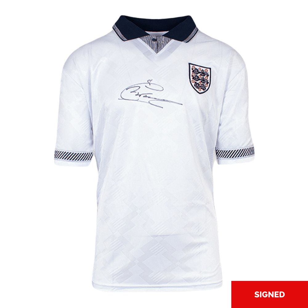Bootroom Collection Authentic Signed Chris Waddle Front England 1990 Home Shirt (Boxed)