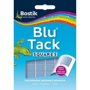 Bostik Blu Tack Handy Square - Pre-Cut Reusable Adhesive Squares (Pack of 12)