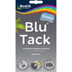 Bostik Blu Tack Reusable Adhesive Tack - Dark Grey 68g