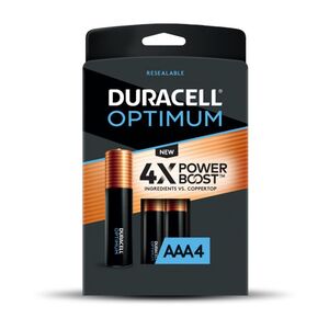 Duracell Optimum AAAA Alkaline Batteries (Pack of 4)