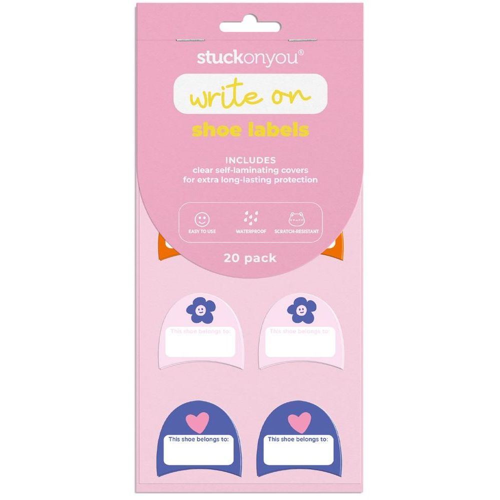 Stuck on You Write on Shoe Labels - Rainbow Love (20 Pack)