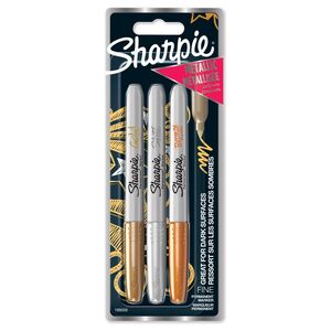 Sharpie Permanent Markers - Metallic (Pack Of 3)