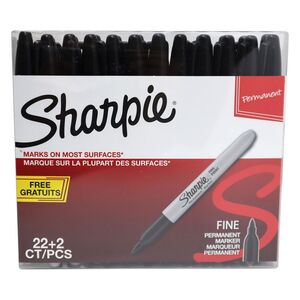 Sharpie Permanent Markers - Fine - Black (Pack Of 24)