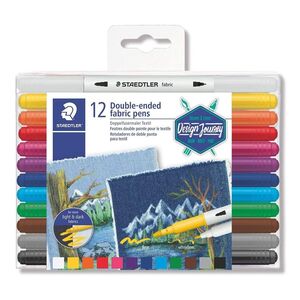 Staedtler Double-Ended Textile Pens - Assorted Colours (Pack Of 12)